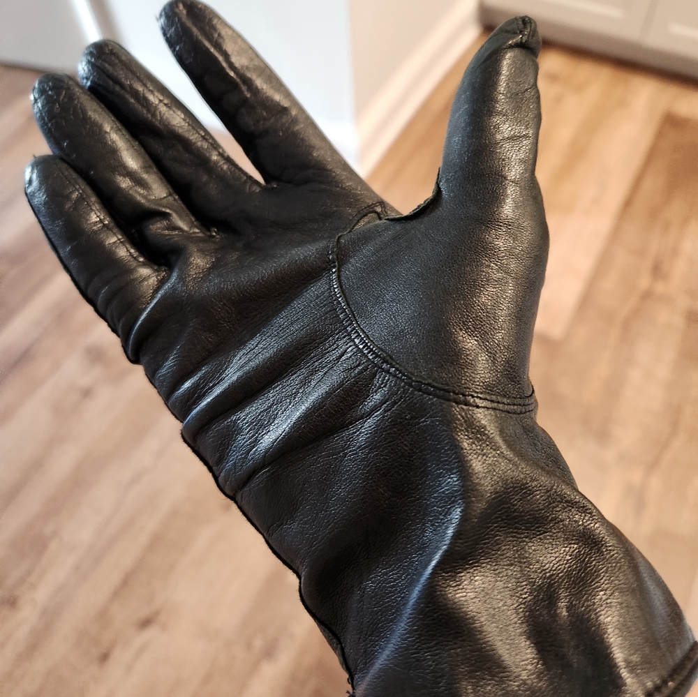 Vintage Coach Dark Leather Gloves - Picture 2 of 8